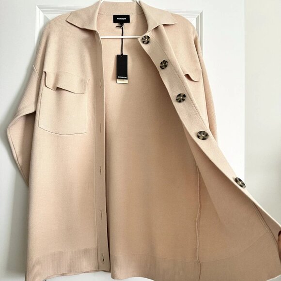 NWT MONROW Blush Oversized Button Front Cardigan Jacket Size XS - Picture 5 of 7